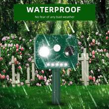 4 Pack Solar Ultrasonic Animal Repellent Outdoor, Cat Squirrel Raccoon Bird Dog Deer Repellent Devices With PIR Motion Sensor & LED Flash, Waterproof Animal Deterrent For Garden Yard Farm - Green - View 4