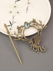 1pc Dragonfly, Owl, Bohemian Totem Vintage Zinc Alloy Hair Clip, All Seasons, Bun Extension, Hair Bun Maker, Bun Hair Piece, Hair Styling Pins, Pins For Hair, Bobby Pins, Hair Accessories, Head Accessories - Multicolor - View 20