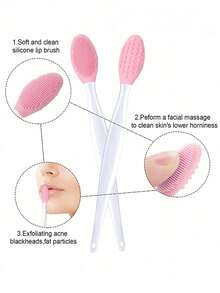 1pc Silicone Nose Pore Cleansing Brush, Exfoliating, Deep Pore Cleansing, Facial Massage Tool, Blackhead & Acne Removal, Pink Lip Scrubber, Skincare, Home Decor, Bedroom Decor, Bathroom, Christmas Gift, Travel, Wedding, Christmas Party, Mother's Day Gift - Multicolor - View 9