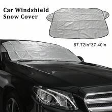 Car Windshield Cover For Ice And Snow, With Multi-Functional Snow Removal Tool, Windshield Cover ,Car Snow Cover ,Water, Heat & Sag-Proof Car Windshield Snow Cover ,Winter Windshield Covers ,Medium 68"X37",All-Weather Oxford Cloth Windproof And UV Protection Shade Is Suitable For Cars, SUVs, Trucks,General Motors, Car Interior Sun Protection