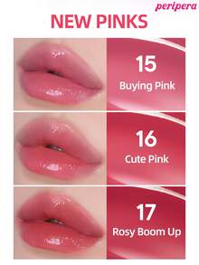 Peripera K-Beauty Water Bare 鏡面水感唇釉，玻璃唇彩，豐唇效果，自然保濕，輕盈不黏膩，提亮光澤，持久舒適，口罩友善，無白膜 - #16 Cute Pink - 查看 8