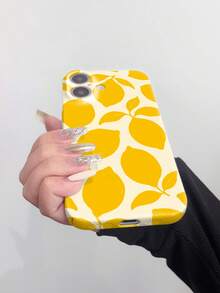 1pc Glossy Cute Yellow Lemon Pattern Phone Hard Case Cover Compatible With IPhone 11 12 XR 13 13 Pro 13 Pro Max 14 14 Pro 14 Pro Max 15 15 Pro 15 Plus 15 Pro Max 16 16 Pro 16 Plus 16 Pro Max 16e - Multicolor - View 7