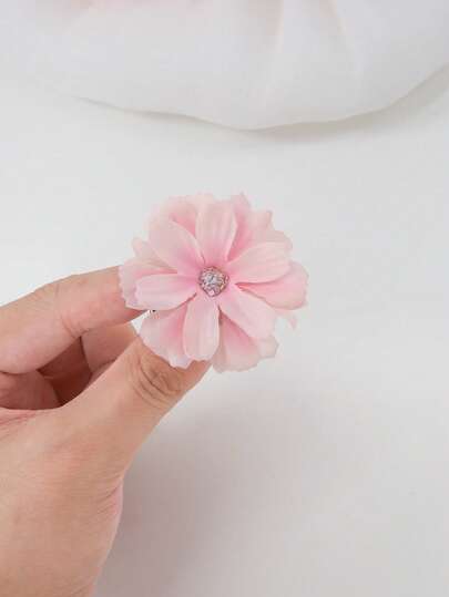 170pcs Pink Tone Faux Flower Hair Clips, Elastic Hair Ties, Rabbit Ear Hair Bands, Butterfly Hair Claws, Duck Clip Hair Accessories, Fashionable & Versatile, Suitable For Daily Use, Gift