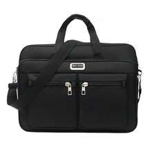 Large Nylon Men's Briefcase Executive Notebook Bag Black - màu đen - Xem 6