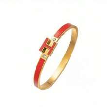 1pc 18K Gold Plated Women's H-Shaped Bracelet, Exquisite Jewelry Bracelet, Best Gift For Ladies On Easter, Christmas, Mother's Day (No Gift Box) - Letter H - View 3