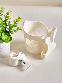 1个/款式可选婴儿推车/轮椅杯架，带手机支架 - 耐用ABS材质，黑色 - 适合父母、护理人员和轮椅使用者 - 通用兼容性 - 送给新手父母和老人的完美礼物（螺丝式设计，可开合调节松紧度；杯架槽宽8.6厘米，高9.5厘米；请勿放置高度超过23厘米的杯子，以免不稳而掉落）