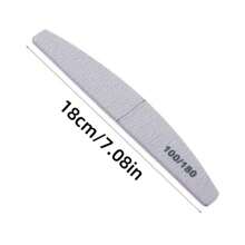 5Pcs/10Pcs Grey Nail Art File Half Moon Buffer Block Double Sided Manicure Files Sticks Nail Salon Tools
