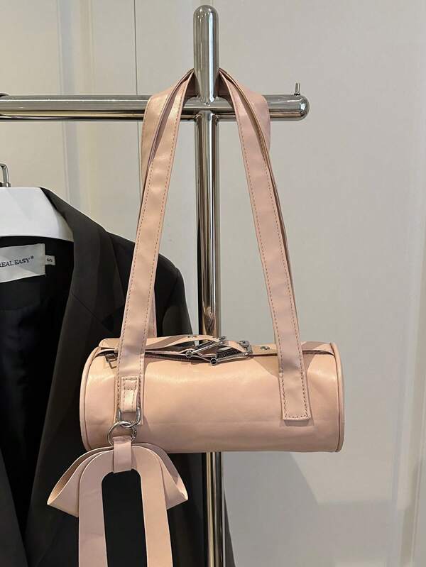 Bolso de hombro con lazo para niñas, nuevo bolso de almohada minimalista para llevar debajo del brazo