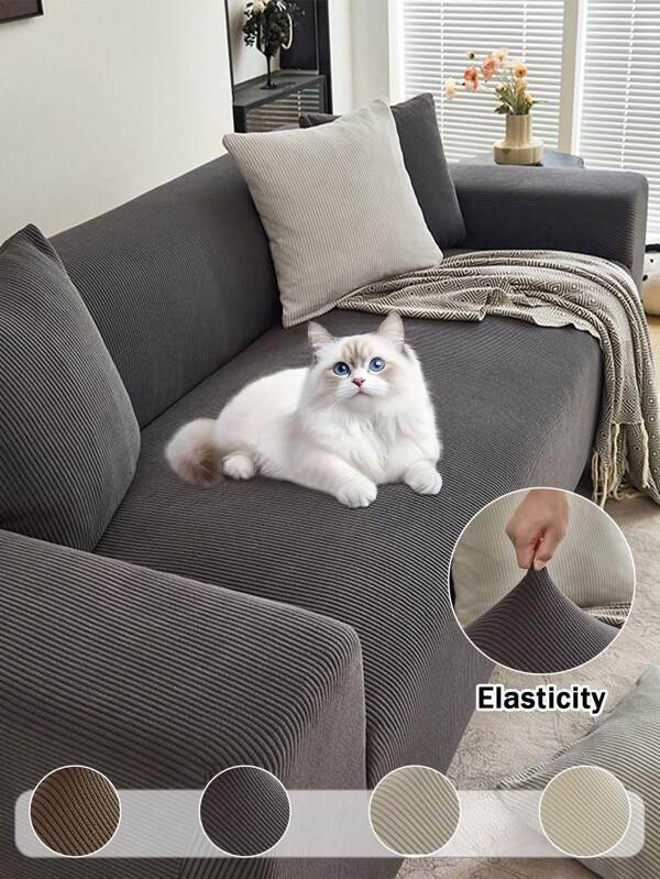 1 件提花条纹弹力沙发套加厚防滑沙发套适用于客厅卧室户外沙发保护防宠物污渍 4 季沙发座垫套适用于 L 型单人座椅躺椅和 1/2/3/4 座沙发秋季家居装饰秋冬加厚版沙发盖