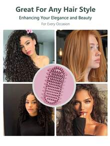 Lược định hình tóc xoăn nâng cấp mới, lược chải tóc xoăn có lông và thiết kế đặc biệt, lược tạo kiểu định hình tóc xoăn dành riêng cho tóc xoăn, định hình và định hình tóc xoăn cho nam nữ để giảm tình trạng tóc bị kéo và tách rời., Trở lại trường học, Những vật dụng cần thiết khi đi du lịch, Phụ kiện tóc cho nữ - Nhiều màu - Xem 9