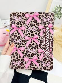 1pc Leopard Bow Customized Tablet Case, Suitable For IPad 10th/11th/10.2/10.5/Air4/Air5/10.9/Pro11/Air 11-In.(M2)-2024/Pro 11-In.(M4)-2024/IPad Air 11-Inch (M3) 2025/IPad (A16) 11 Inch 11th Generation 2025 Mini6/Mini7/Air1/Air2/9.7/Tab A8 10.5 Inch 2022, Minimalist/Elegant/Creative/Personalized Design, Magnetic Sleep/Wake, Stylus Holder (Stylus Not Included) - Multicolor - View 4