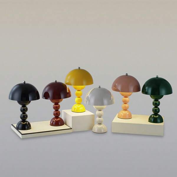 1 pièce Lampe de bureau en forme de bouton de fleur ; Rechargeable/Variation de couleur en 3 teintes/Variation infinie/Art ; Convient pour les chambres à coucher/Bureaux/Salons