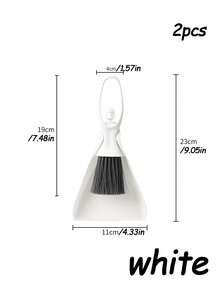 2 件迷你扫帚和簸箕套装，塑料桌面清洁扫帚和簸箕清洁工具 - 彩色 - 查看 4