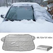 Car Windshield Cover For Ice And Snow, With Multi-Functional Snow Removal Tool, Windshield Cover ,Car Snow Cover ,Water, Heat & Sag-Proof Car Windshield Snow Cover ,Winter Windshield Covers ,Medium 68"X37",All-Weather Oxford Cloth Windproof And UV Protection Shade Is Suitable For Cars, SUVs, Trucks,General Motors, Car Interior Sun Protection