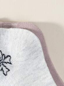 5双随机儿童芭蕾舞风格蝴蝶结短袜，适合女孩和年龄稍大的孩子夏季穿着，糖果色透气短袜，可爱清新蕾丝百搭袜