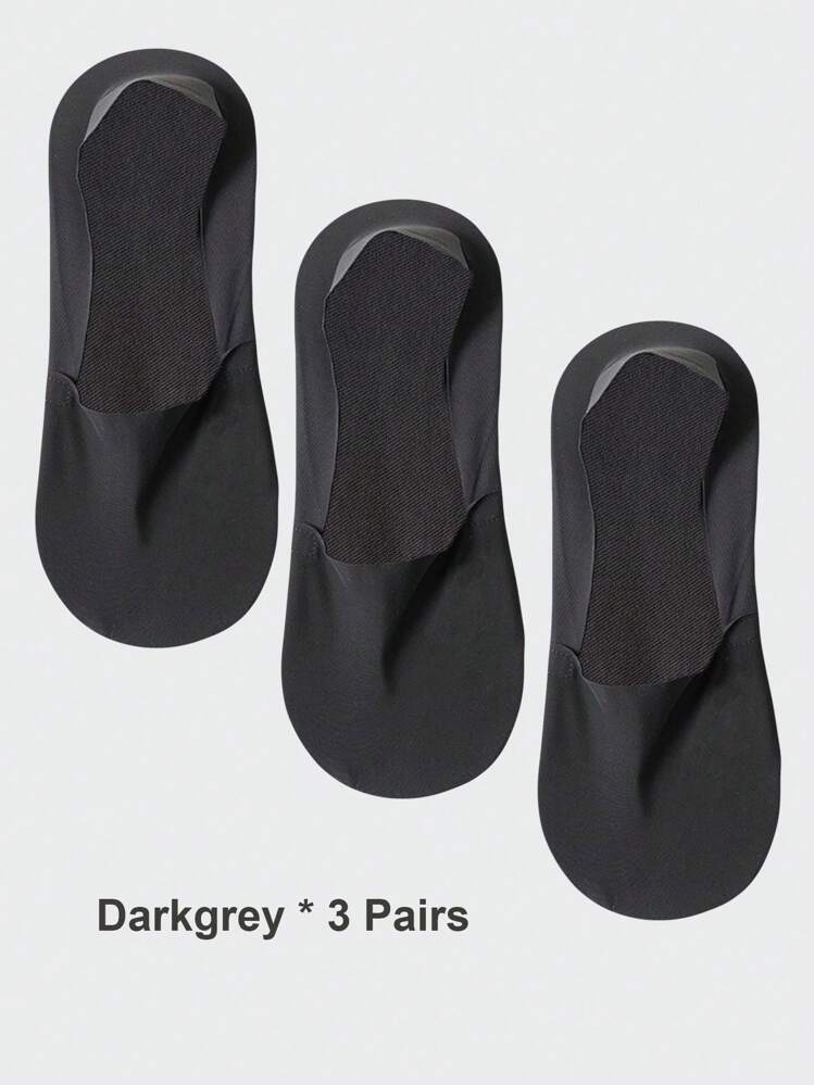 1/3/6 Pairs Men's Solid Bottom Breathable Solf Nylon Upper Low Cut Invisilbe No Show Socks With Non-Slip Gel At Heel, Suitable For Sports Or Daily Use - Multicolor - View 21