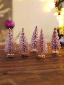 1 cây thông Noel mini lấp lánh màu hồng, cây thông nhân tạo phủ sương có đế gỗ, cây để bàn nhỏ dùng để trang trí Giáng sinh, nhà ở, văn phòng, xứ sở thần tiên mùa đông, ngày lễ, tiệc tùng, đồ thủ công tự làm, lý tưởng cho tiệc Giáng sinh và nâng cấp nội thất nhà ở trang trí nhà trang trí phòng đồ trang trí Giáng sinh quà tặng Giáng sinh trang trí Giáng sinh - Nhiều màu - Xem 5