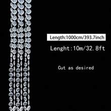 10m/Pack Acrylic Bead Garland, Colorful Transparent Bead Chain, For Christmas Tree DIY Decoration, Wedding Birthday Decor Beaded Strings, DIY Curtain Decoration