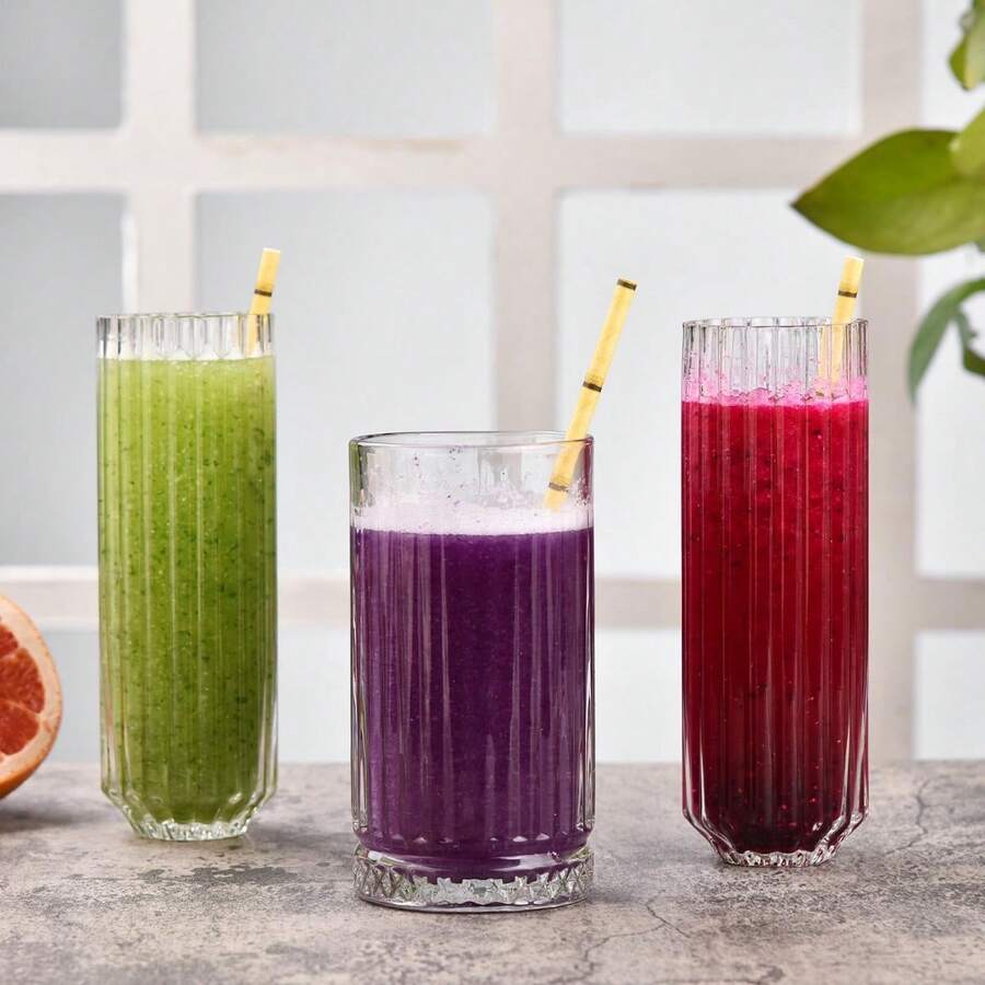 竹纹纸质吸管，适用于饮料、果汁、冰沙、奶昔和派对用品 - 彩色 - 查看 1