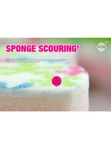 Pink Multi-Functional Temperature Sensitive Scrub Sponge. Cute Yet Powerful Stain Removal, Kitchen Sponge - Temperature Sensitive, Scratch-Resistant Cleaning Pad, Safe For Various Surfaces Such As Dishes, Suitable For Modern Kitchen Sink, Used For Dishware Cleaning