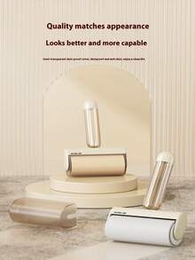 1 套可重复使用的除毛器，含替换纸，家居及宠物毛发清洁工具，滚筒刷适用于衣物、床上用品、沙发（高效去除毛发，滚筒可水洗） - 彩色 - 查看 2