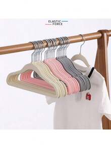 60 buah/50 buah/40 buah/30 buah/20 buah/10 buah, Gantungan Baju Anti Selip Anak, Rak Flocking Anak, Rak Jemuran Ajaib Anak - MultiWarna - View 5