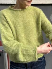 Women's Casual Mohair Turtleneck Knit Sweater, Autumn/Winter - Green - View 6