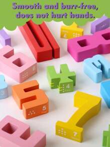 Klocki liczbowe - Montessori Duże drewniane klocki, Liczby 1-10, Zabawki edukacyjne dla maluchów, Zajęcia edukacyjne dla przedszkolaków Drewniane klocki Montessori, 2-8 lat, Chłopcy i dziewczynki