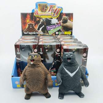 1pc New Product Hot Product Unzipped Big Bear Lalale Novelty Big Black Bear Sand Toy Funny Brown Bear TPR Toy