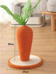 红蘑菇猫抓柱，迷你小型猫咪专用玩具，胡萝卜猫抓板，全剑麻防抓不掉毛小型宠物用品，直立耐磨小型猫咪玩具，宠物小猫无聊克星，可爱造型玩具，宠物装饰，小型宠物用品