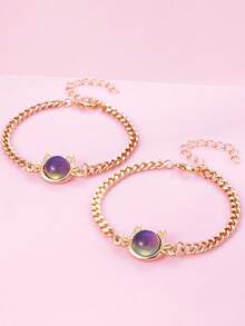 2/3 szt. Naszyjnik ze stopu cynku dla dziewcząt, zmieniający kolor, wrażliwy na temperaturę, z zawieszką w kształcie kota, jednorożca i serca, prezent dla najlepszej przyjaciółki i dziewczyny