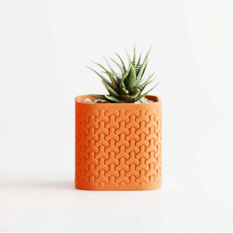 ORIZZONTE Decorative Vase With Geometric Pattern – Available In Two Sizes – Ideal For Home Decor, Centerpiece Or Flower Holder, 100% Made In Italy, Shipping From Italy - 橘色 - 查看 4