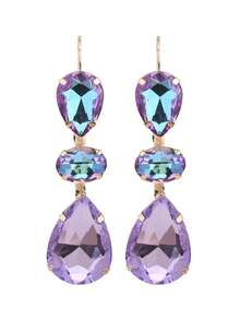 1 Đôi bông tai dài đính đá Rhinestone hàn hợp kim đồng thủ công cho nữ - phong cách 1 - Xem 10