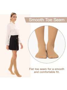 (2pairs)Women's Knee High Socks Ladies Nylon Long Socks 2pairs Semi Opaque Trouser Socks Knee Stockings, Y2k, Cozy Socks - Multicolor - View 4