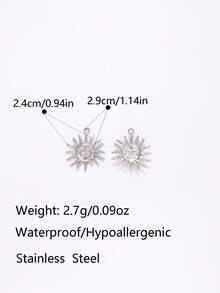 3pcs Titanium Steel Vacuum Electroplated Vintage Moon & Sun Pendant, Suitable For DIY Pendant, Earrings, Bracelet, Accessories