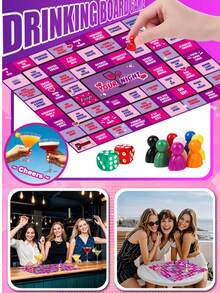 Drinking Board Games For Adults, Rubber Mat (Easy To Store) Drinking Board Game, Funny Party Interactive Drinking Games For Game Night, Birthday, Family Play Or Any Occasion, Age 21+, 2-8 Players - Multicolor - View 9