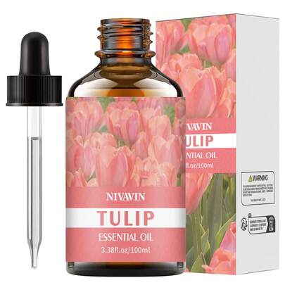 NIVAVIN 30 ml/60 ml/100 ml Huile essentielle de tulipe, convient à l'hydratation et à l'hydratation du visage, aux soins des cheveux, de la peau et du corps, à la fabrication de parfums, à l'aromathérapie, aux massages, à la nutrition de la peau, à un parfum de longue durée, bel emballage, excellent cadeau