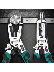 1pc 10-In-1 Electrician's Steel Wire Pliers, Multi-Function Wire Stripper Needle-Nose Pliers Steel Wire Cutter Crimping Tool Household Electrician Pliers