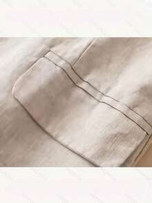 Große Größen Minimalistische einfarbige Blazer mit Kerbelkragen und einem Knopf