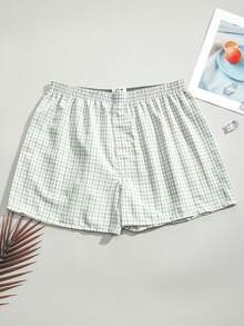 4 件/包男士透气松紧腰印花平角短裤，宽松休闲内裤 - 彩色 - 查看 6