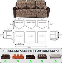 Waterproof Recliner Sofa Covers Non-Slip Recliner Couch Covers For 3 Seat, Split Washable Jacquard Reclining Couch Covers Furniture Protecto (Brown, 3 Seater),11393143 - Chocolate Brown - View 5