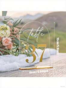 OUTANA 1个亚克力婚礼桌号牌（数字1-40），可单独使用或组合使用，适用于座位指示或预订标记。适用于酒店用品、聚会、毕业季、婚礼场地装饰、周年纪念、新娘送礼会、订婚派对、婚礼细节和生日庆祝活动。（尺寸：5.9 x 3.94英寸） - 彩色 - 查看 23