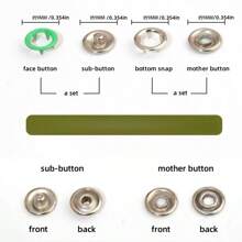 DIY金属按扣套装，包含按扣钳，适用于缝纫和手工制作（9.5毫米），可用于服装、背包、婴儿连体衣、缝纫和工艺品，无缝按扣手动按压夹，多功能隐藏式按扣