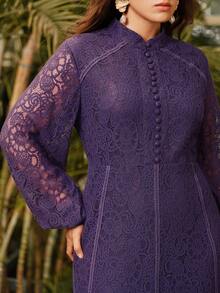 Anewsta Spring Outfits For Women Elegant Long Lace Swing Dress - View 2