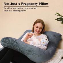 Pregnancy And Nursing Pillow For Baby + Soft Sleeping And Cuddling Pillow, 100% Cotton Pillow Cover, Removable And Washable (Jungle)