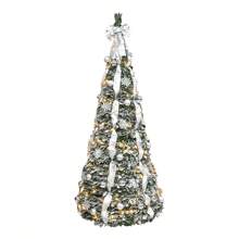 Pop-Up Artificial Christmas Tree, Includes Two Sizes (6ft/7ft), Equipped With UL Light String, Pine Cones And Christmas Balls, Easy To Install Folding Design Plastic Base,, Suitable For Office, Home,Christmas Party Decoration