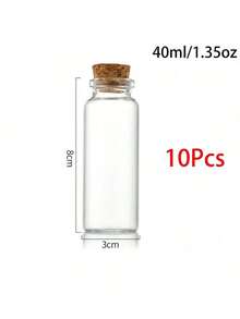 1/10/20 件/批迷你透明玻璃瓶婚礼祝福罐生日派对 DIY 圣诞装饰礼品瓶、装饰/旅行配件（瓶宽 30 毫米）