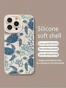 Summer Phone Case Blue Phone Case Turtle Painted Beige Tech Feel Perforated Painted Simple Shockproof Thick Phone Protective Case Printed Compatible With IPhone Phone 11, Phone 12p, Xs.Xr /78p. 78ges2, Applicable For A134g A22 A21s A514g A52 S22 Ultra A335g, Waterproof Anti-Fall Scratch Resistant,Suitable For IPhone 17 Air - 白色 - 查看 1