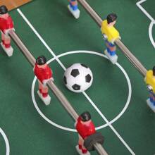 Mini Tischkicker aus Holz für Kinder und Familie mit 6 Spielerstangen und 2 Bällen – Perfektes Geschenk für Jungs - Braun - Übersicht 7