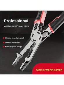 1pc 10-In-1 Electrician's Steel Wire Pliers, Multi-Function Wire Stripper Needle-Nose Pliers Steel Wire Cutter Crimping Tool Household Electrician Pliers